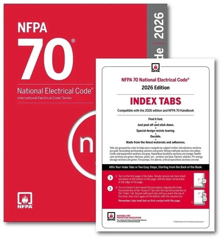 NFPA 70, National Electrical Code NEC 2026 WITH INDEX TAB Paperback USA STOCK gallery