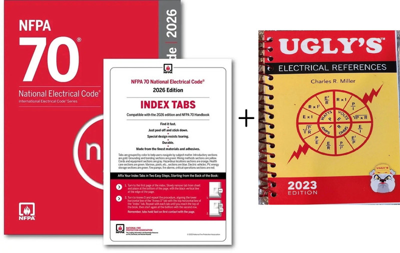 NFPA 70 National Electrical Code 2026 + index tab + ugly electrical 23 Spiral gallery