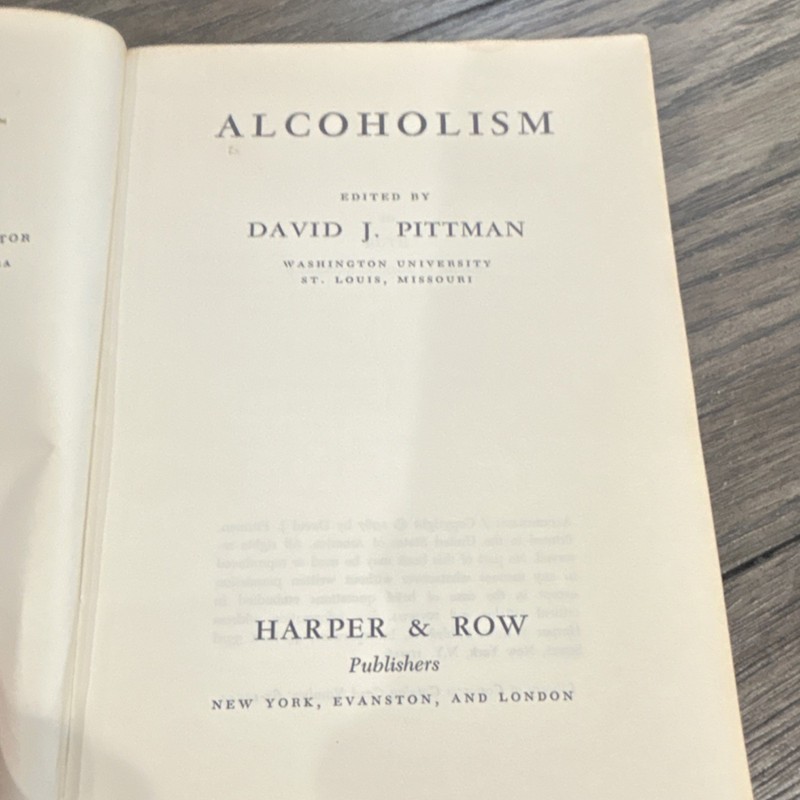 Harper & Row Alcoholism David J. Pittman 1967 PB Readers Social Problems Psycho… gallery