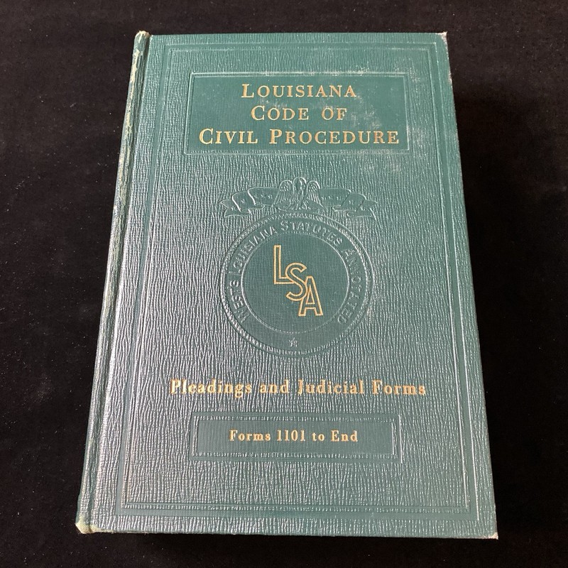 West’s Louisiana Statutes Annotated, Code of Civil Procedure Vol. 12 1970-1996