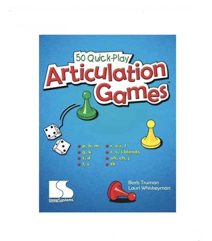 50 Quick-Play Articulation Games Lingui Systems Speech Therapy Resource