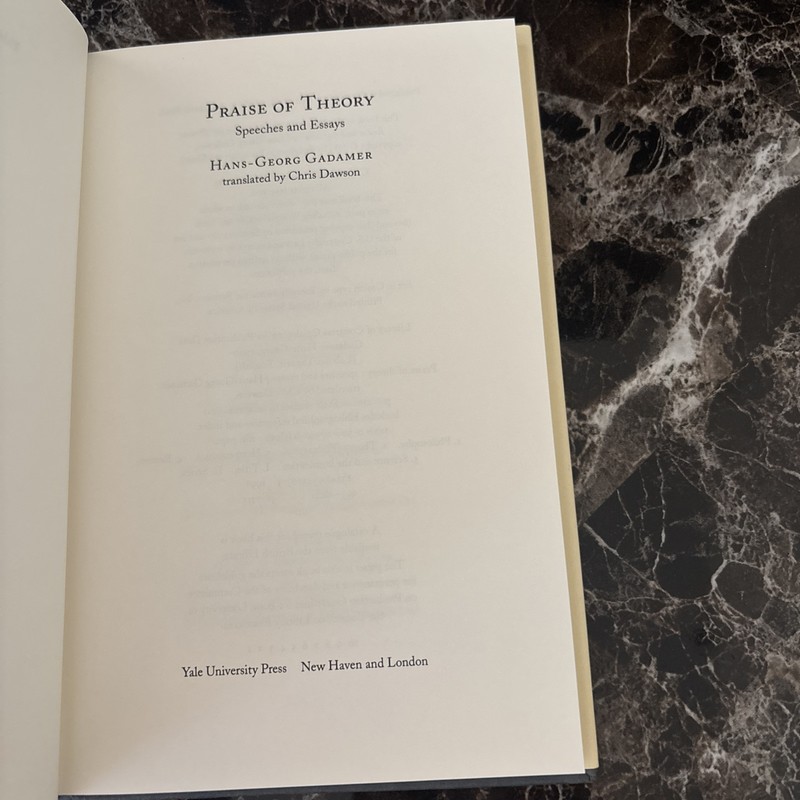 Praise Of Theory: Speeches & Essays By Hans-Georg Gadamer (1999, HCDJ) gallery