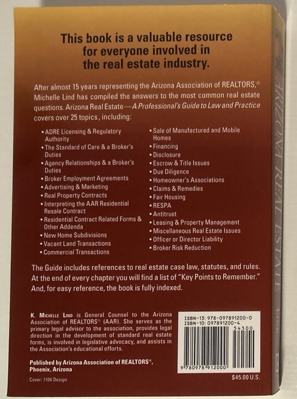 Arizona Real Estate: A Professional's Guide to Law & Practice, K. Michelle Lind gallery