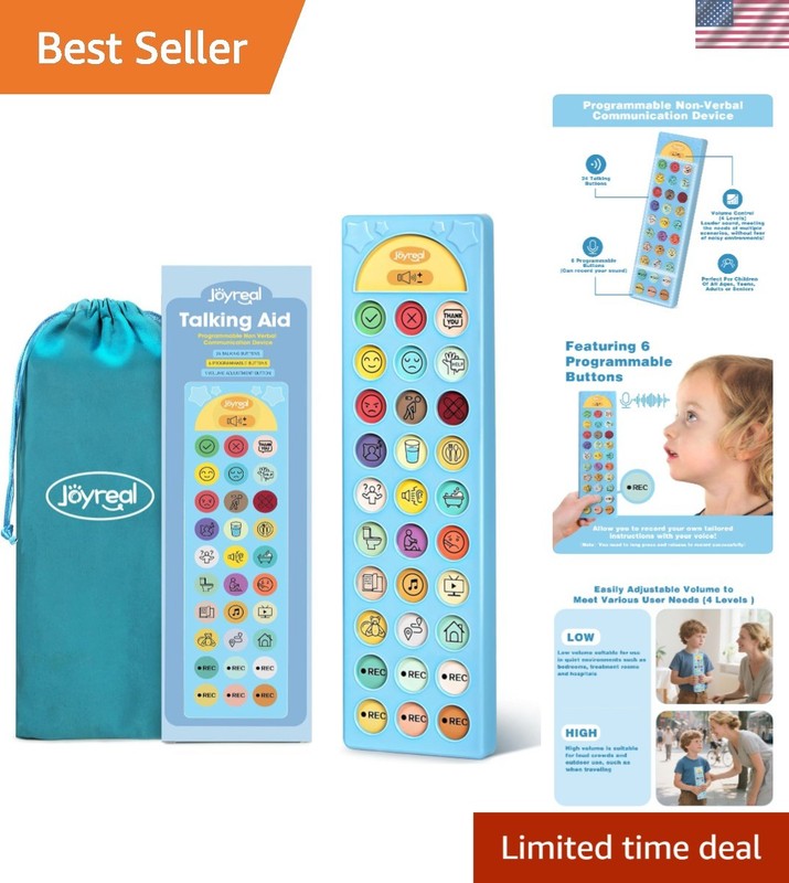 24 Talking AAC Device for Autism – 6 Programmable Buttons, Adjustable Volume