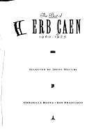 The Best of Herb Caen: 1960-1975, Caen, Herb, 9780811800204