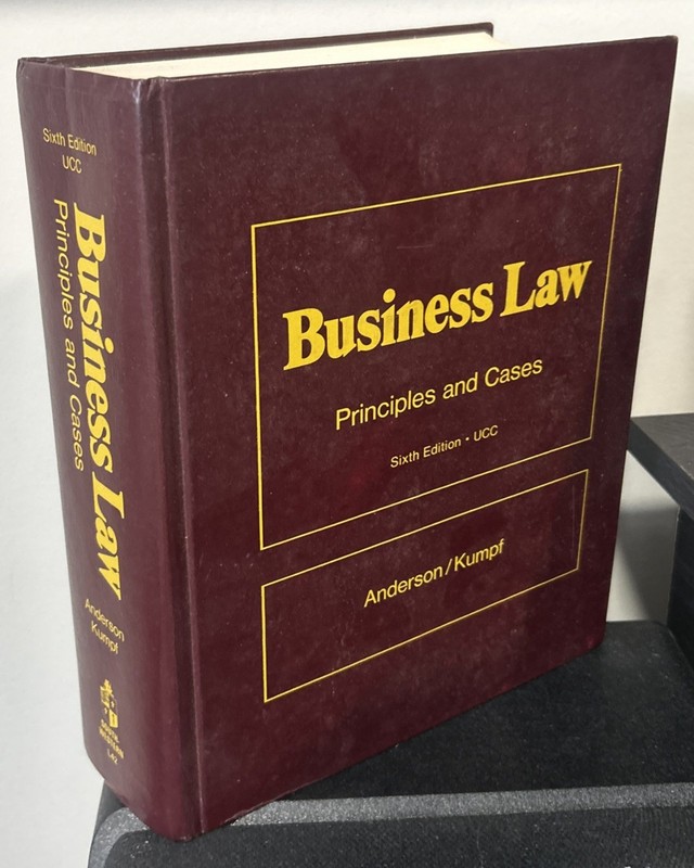 Business Law Principals And Cases Sixth Edition UCC Ronald Anderson HC 1975