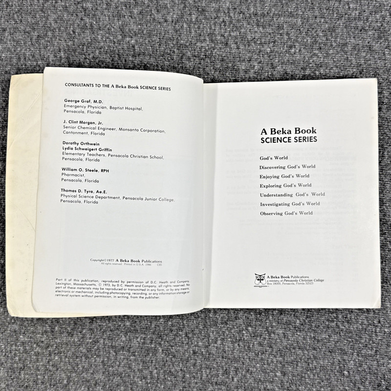 A Beka Book Science Investigating God's World Vintage 1977 gallery