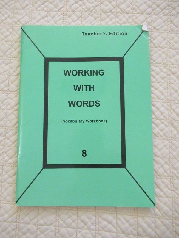 Pathway Publishers Working with Words 8 Vocabulary Workbook (Teacher’s Edition)
